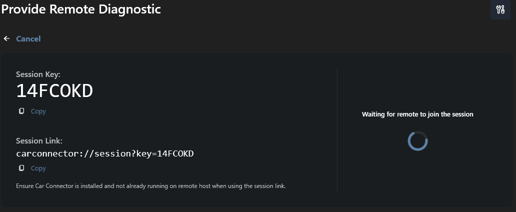 share session key screen
